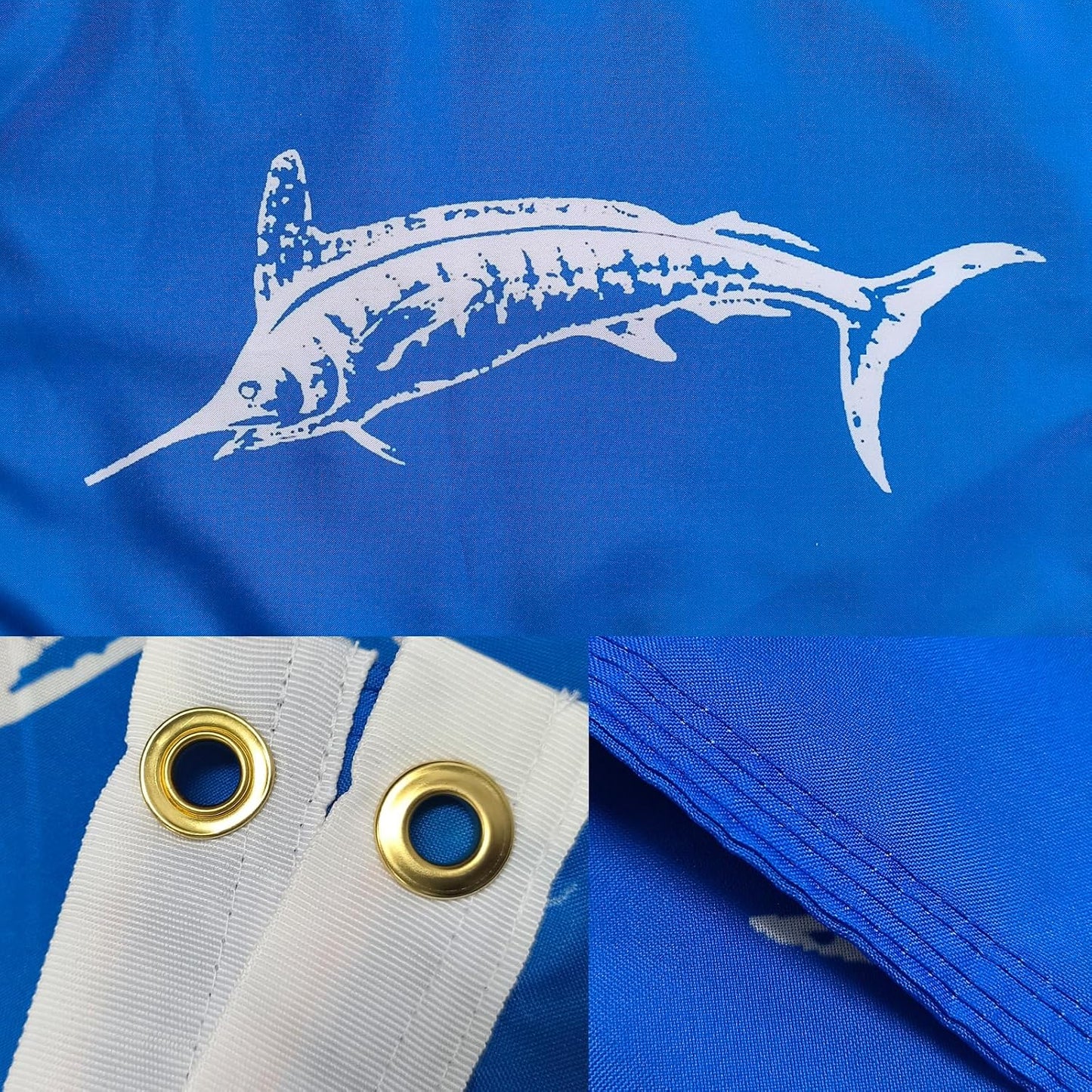 TOPFLAGS Marlins Boat Flag 12x18 Inch Double Sided Vivid Color Fishing Flag - Heavy Duty Fisherman's Catch Flags for Boating | 4 Row Stitched and 2 Brass Grommets USA TOP FLAGS, INC