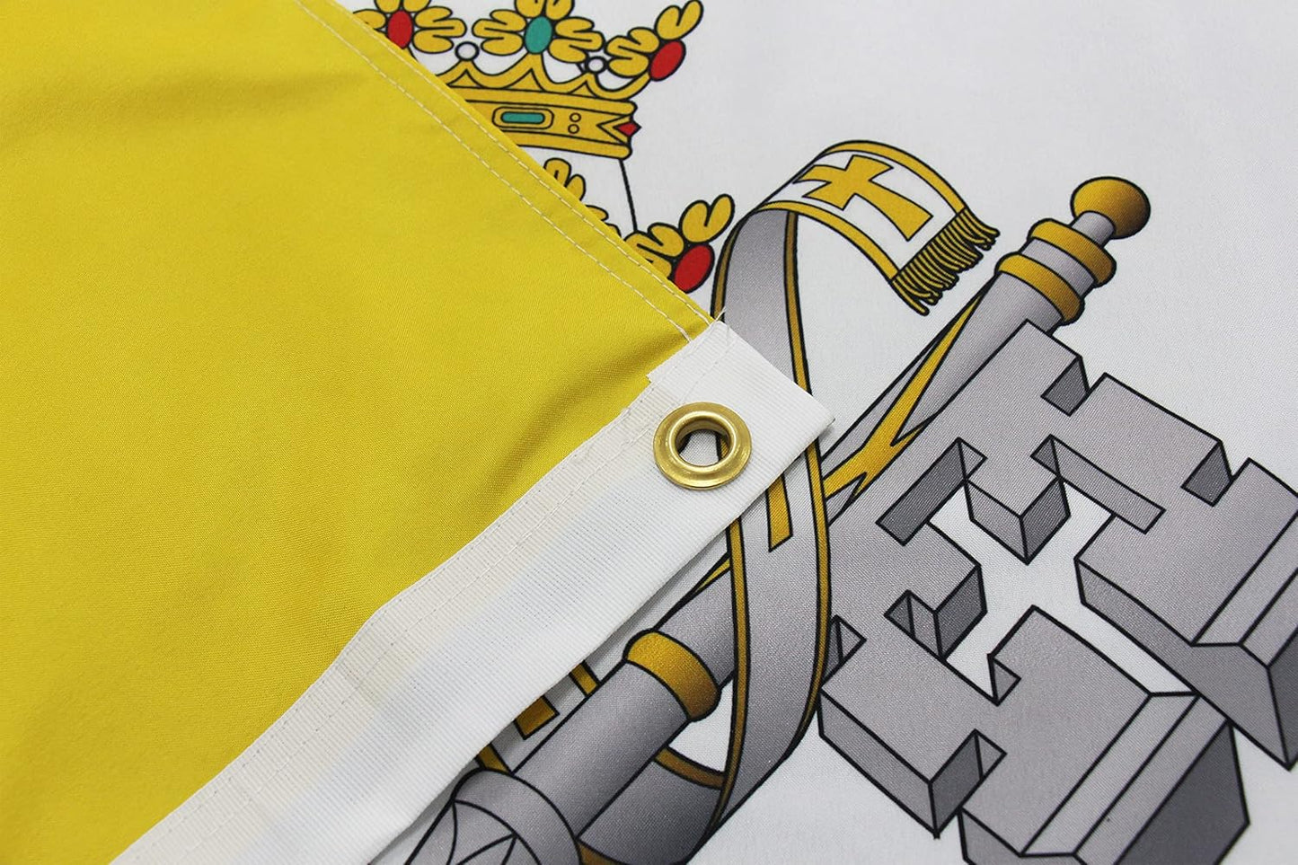 Vatican Flag 4x6 Feet, Double Side Vatican City Flags, Outdoor Catholic Flag, with 2 Brass Grommets and 4 Rows of Lower Stitches