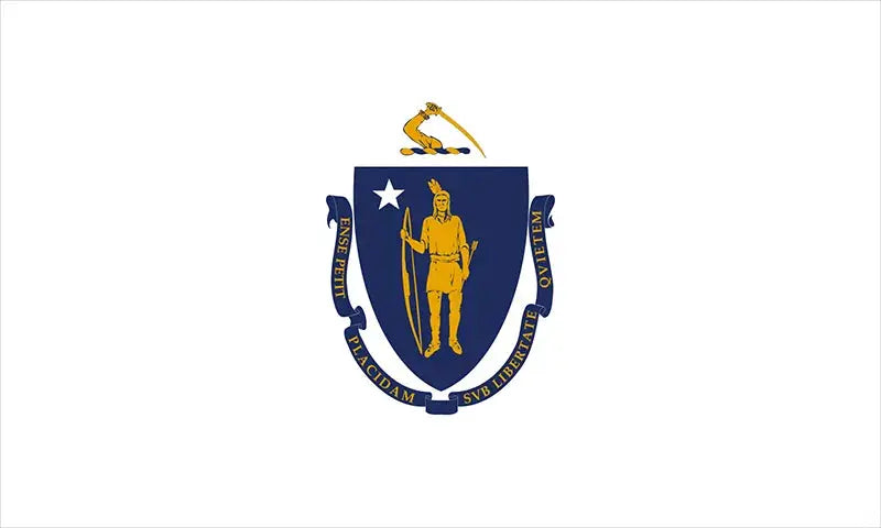 US City Buttons: Pile of Boston, Massachusetts Flag Badges, 3d US City Buttons: Pile of Boston, Massachusetts Flag Badges, 3d