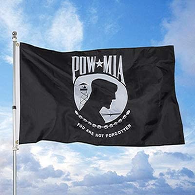 Pow Mia Flag 3x5 Outdoor Embroidered Heavy Duty You are Not Forgotten Prisoner of War Mia Army Military Flags Nylon Oxford Premium Banner with Brass Grommets