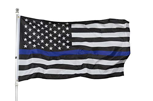 Pack of 2 Thin Blue Line American Flag - 4x6 Blue Stripe American Matter Police Flags - USA Honoring Law Enforcement Officers Banner Flags Outdoor Indoor