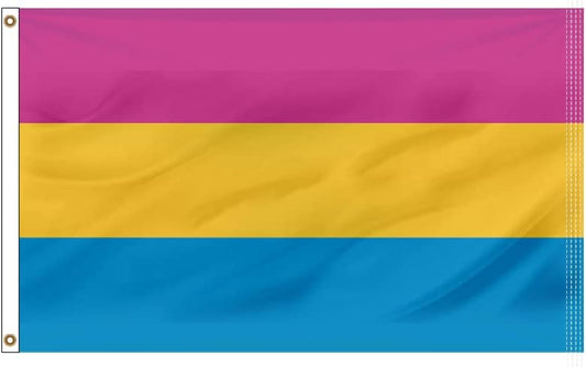 Pack of 2 Pansexual Pan Gay Pride Flag 3x5 Heavy Duty Polyester LGBT Omnisexual Rainbow Equality Flags for Outdoor Wall with Brass Grommets & Durable Header