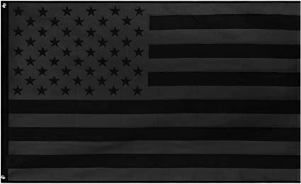 Pack of 2 All Black American Flag - 3x5 Ft Outdoor American Black Flags Blackout Tactical US Banner Vivid and Fade Resistant Indoor with Brass Grommets