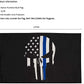 Pack of 2 Punisher Skull Flag 3x5 - Demon Punisher Memorial American Flags - 3x5ft Thin Blue line USA Police Banner