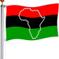 Afro Flag Pan African Map - Afro-American Flags Outdoor 3 X 5 FT Brass Grommets for African Home Decor Outdoor Indoor (Afro Flag)