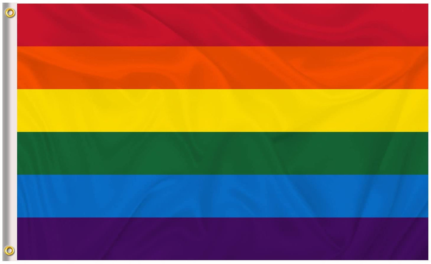 Pack of 2 Rainbow Gay Pride Flag 3x5 ft- LGBTQ Pride Parade Banner Flags UV Fade Resistant for Indoor Outdoor ( 6 Stripes Pride )