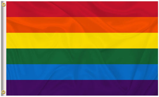 Pack of 2 Rainbow Gay Pride Flag 3x5 ft- LGBTQ Pride Parade Banner Flags UV Fade Resistant for Indoor Outdoor ( 6 Stripes Pride )