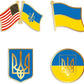 Pack of 4Pcs Ukraine Flag Pins, I Stand with Ukrainian, Ukrainian American Lapel Pin Button with Coat of Arms, Support The Ukraine Pin