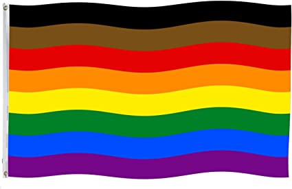 Pack of 10 Philadelphia Rainbow Pride Flag 3x5 ft, Heavy Duty Philly Gay Pride Flags for Outdoor, Vivid Color Brown and Black and Fade Proof Inclusive Pride Banner with 2 Grommets