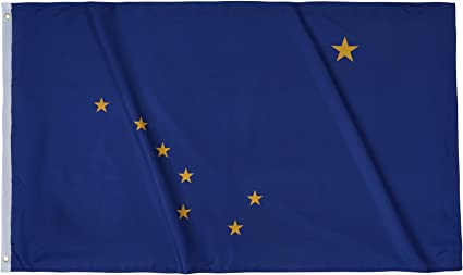 Alaska Flag 3x5 ft Outdoor, Double Sided Alaska State Flags Made in USA, 3 Layers Polyester Vivid Color and Heavy Duty Alaska AK State of Flag with 2 Brass Grommets (Alaska)