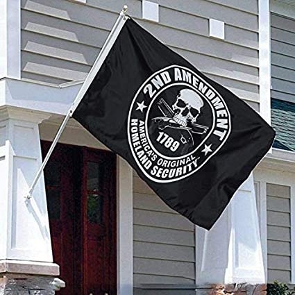 2nd Amendment Flag 3x5 Outdoor- American's Orignal Homeland Security Flag- Skull Rifles 1789 Gun Flags Banner with Grommets