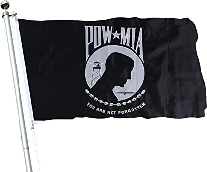 Pow Mia Flags 3x5 Outdoor Double Sided Embroidered Pow Flags You are Not Forgotten of Army Military War Flag with Canvas Header and 2 Brass Grommets
