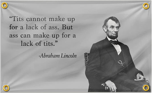 Pack of 2 Honest Abe Lincoln Flag 3x5 FT, Lincoln’s Birthday Quote Funny College Dorm Flags with 4 Brass Grommets Outdoor&Indoor Decor Banner