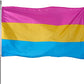 Pack of 10 Pansexual Pride Flag 3x5 ft - Omnisexual LGBTQ Flags - Vivid Color and Fade Proof Double Stitched Outdoor indoor Banner with 2 Grommets