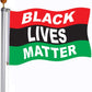 Pack of 2 Black Lives Matter Afro Flag 3x5 ft Outdoor Pan African Red Black Green Flags Banner with Grommets