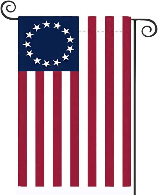 Pack of 2 Besty Ross American Garden Flag 12 x 18- Ross Flags 13 Stars Patriotic Double Sided USA Small for Yard Decor