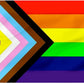 Progress Pride LGBT Flag 4x6 Ft, Rainbow Gay Lesbian Bisexual Transgender Community Flags, Vivid Color LGBTQ Resistant UV Outdoor Banner with 2 Brass Grommets