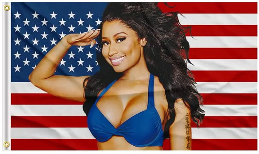 Nic-ki Min-aj Flag American Flags 3x5 Barb Flag USA Niki Minage Tapestry Banner for Room, Bedroom, Car, Outside Fade-resistant USA TOP FLAGS,INC