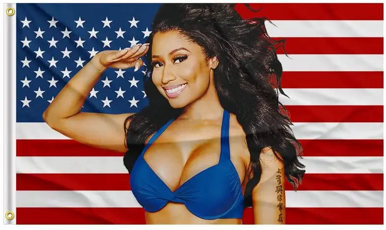 Nic-ki Min-aj Flag American Flags 2x3FT Barb Flag USA Niki Minage Tapestry Banner for Room, Bedroom, Car, Outside Fade-resistant USA TOP FLAGS,INC