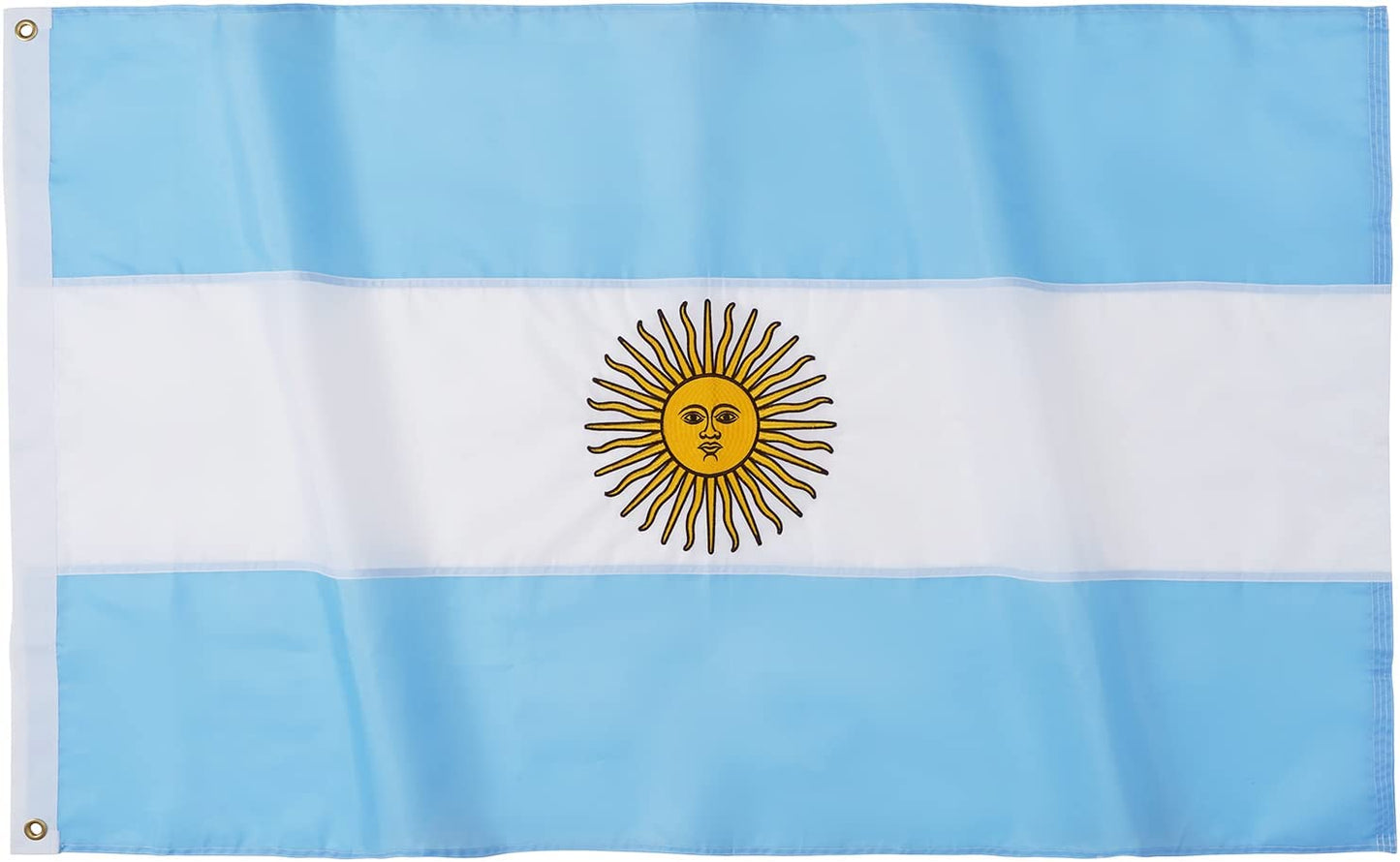 Argentina Flag Embroidered Argentinian National Flags 3x5 Foot Sewn Stripes Heavy Duty Outdoor with Brass Grommets