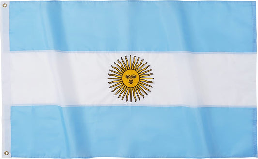 Argentina Flag Embroidered Argentinian National Flags 3x5 Foot Sewn Stripes Heavy Duty Outdoor with Brass Grommets
