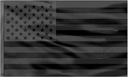 Pack of 5 Black American Flag All Black USA Heritage Flag 3x5 US Flags for Outside/ Indoor (Black-100D)