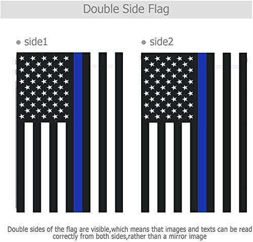 Thin Blue Line Police House Flag- American Double Sided Yard Flag Banner Patriotic Outdoor Lawn Decoration 28x40 Inch