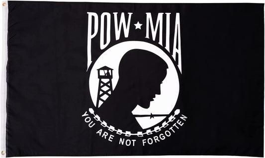 Pow Mia Flag 3x5 Outdoor - Heavy Duty Military Army Pow Flags You Are Not Forgotten Prisoner Of War Banners With Brass Grommets