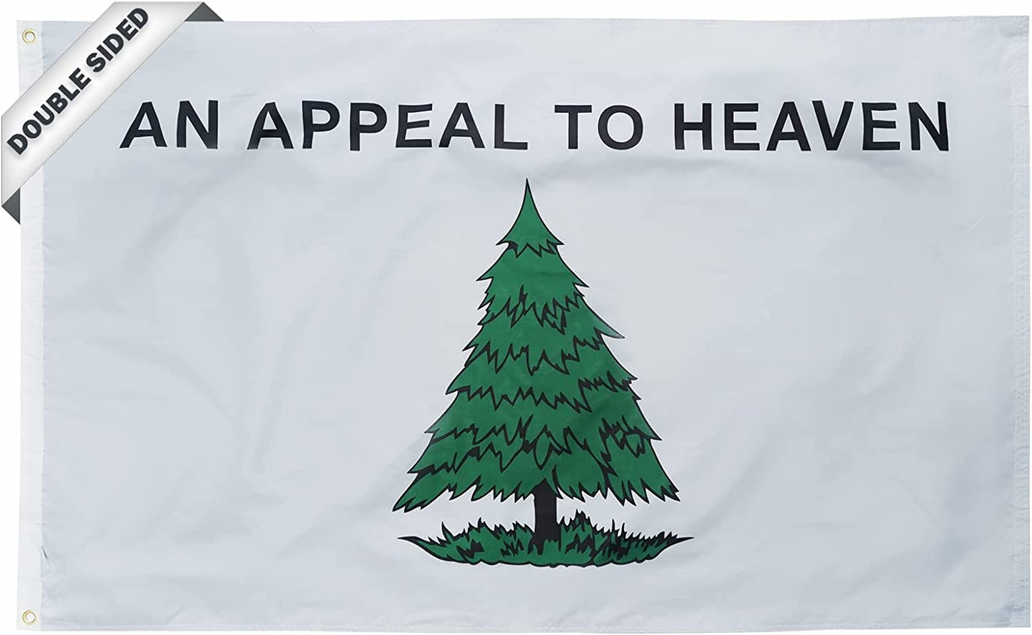 an Appeal to Heaven Flag 3x5 Feet Made in USA, Double Sided Pine Tree Flag with 2 Brass Grommet, Heavy Duty 3Ply Polyester Vivid Color Fade Resistant Outdoor Banner