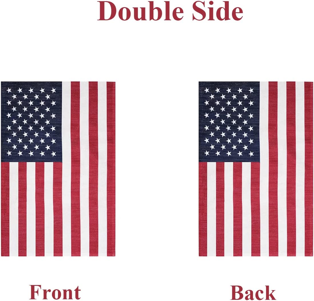 Pack of 10 American Garden Flags 12.5 X 18.5 Inch- US USA Double Sided Small American Flag for Yard Banner Patriotic Outdoor Lawn Decoration (American Garden Flag)