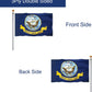 US Navy Flag 3x5 Outdoor Double Sided United States Military Flags 3Ply USN Banner with Canvas Header 2 Metal Brass Grommets (Blue)