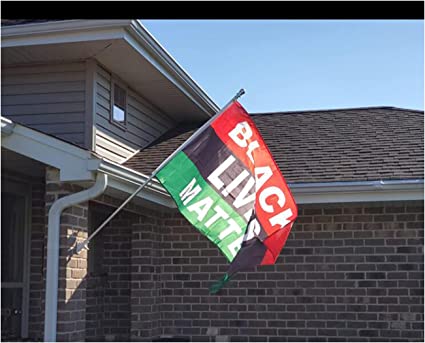 Pack of 2 Black Lives Matter Flag, BLM Flag, 3x5 Ft Protest Peace Large Flags Banner with Canvas Header 2 Grommets for Home, Room, Wall Outdoor/Indoor