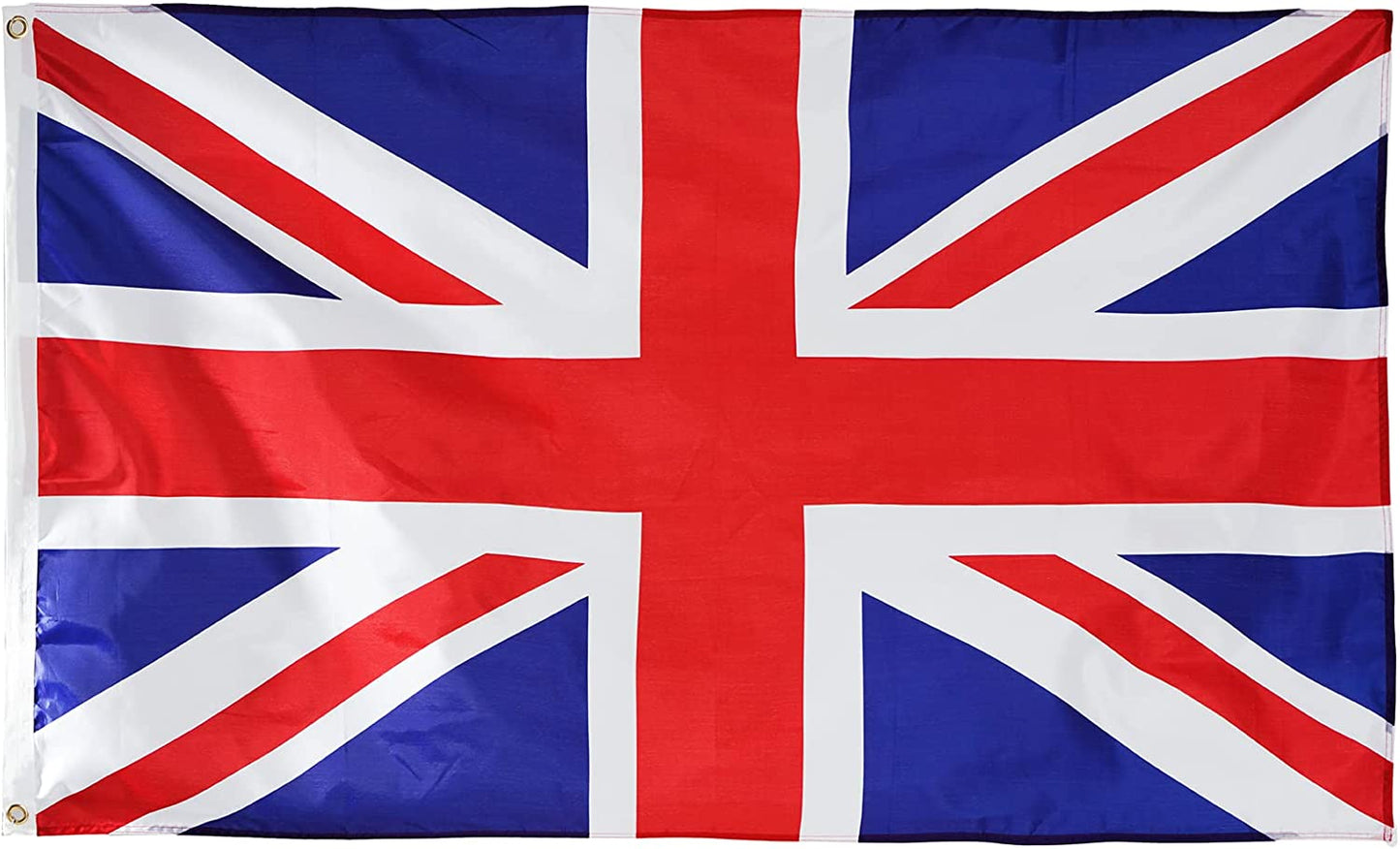 Pack of 2 United Kingdom UK Flag 3x5 Ft, Union Jack British Flags with 2 Brass Grommets and Canvas Header, Vivid Color England Outdoor Banner