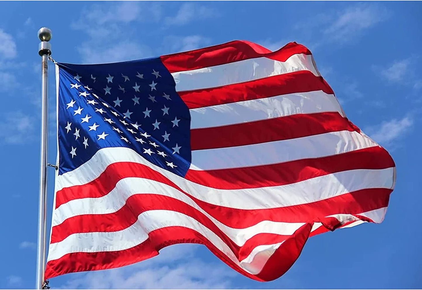 American Flag US Flags 4x6 Outdoor Made in USA High Wind Heavy Duty Outside Embroidered Stars All Weather Durable Nylon Sewn Stripes with Brass Grommets