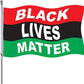 Pack of 2 Black Lives Matter Flag, BLM Flag, 3x5 Ft Protest Peace Large Flags Banner with Canvas Header 2 Grommets for Home, Room, Wall Outdoor/Indoor