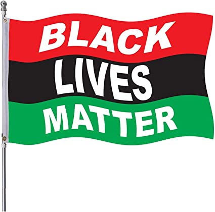 Pack of 2 Black Lives Matter Flag, BLM Flag, 3x5 Ft Protest Peace Large Flags Banner with Canvas Header 2 Grommets for Home, Room, Wall Outdoor/Indoor