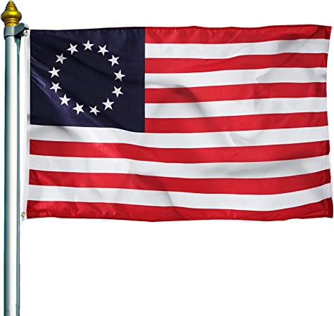 Pack of 2PCS TOPFLAGS Betsy Ross Flag 3x5 Outdoor Made in USA 13 Stars Colonies Flags with Canvas Header 2 Brass Grommets for Outside