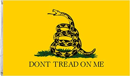 Pack of 10 Don't Tread On Me Flag Gadsden - Patriotic Flags 3x5 Outdoor Banner with 2 Brass Grommets (yellow)
