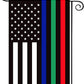 Pack of 2 Thin Blue Green Red American Flag Garden Flag 12 x 18 - Police Firefighter Military Yard Flags Patriotic Double Sided Small USA Flags for Yard