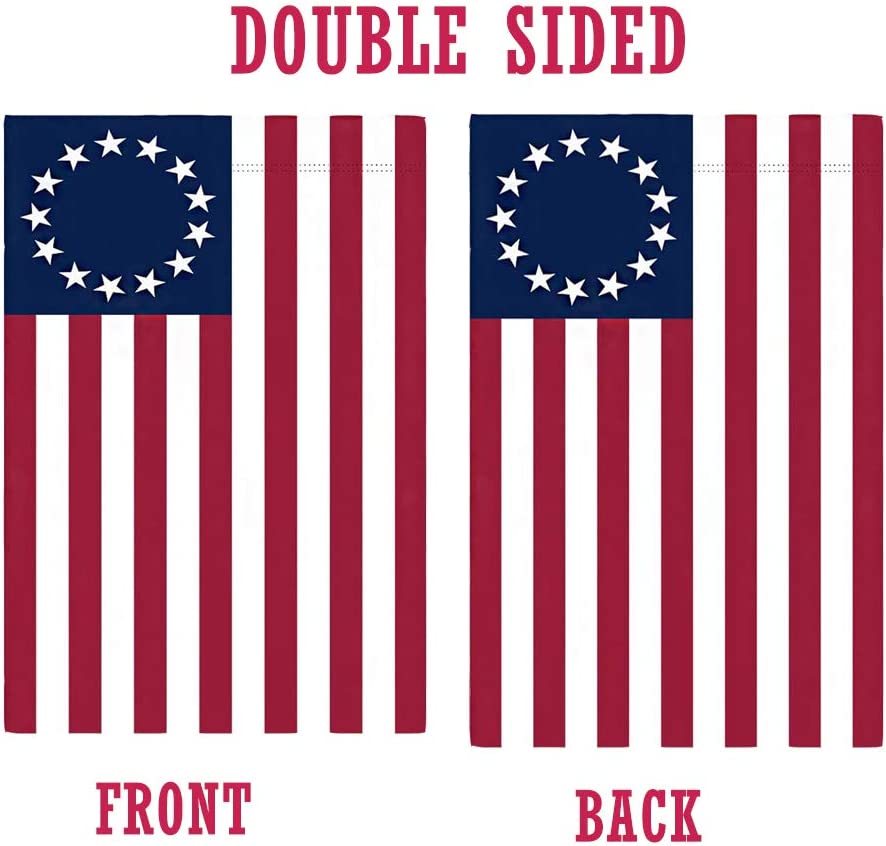 Pack of 2 Besty Ross American Garden Flag 12 x 18- Ross Flags 13 Stars Patriotic Double Sided USA Small for Yard Decor