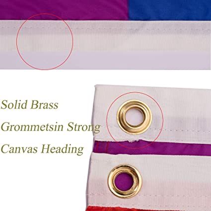Pack of 2 Rainbow Gay Pride Flag, LGBT Lesbian 3×5Ft Banner, Stripe Outdoor Flags, Fade Resistant Durable Polyester with 2 Brass Grommets, Double Stitched for Home Room Wall Decoration Outside/Inside Use