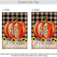 Pack of 2 Fall Garden Flag Autumn Buffalo Check Pumpkins - Small Vertical Welcome Garden Yard Flags Banner 12x18 Double Sided Farmhouse Home Fall Porch Decor Outside