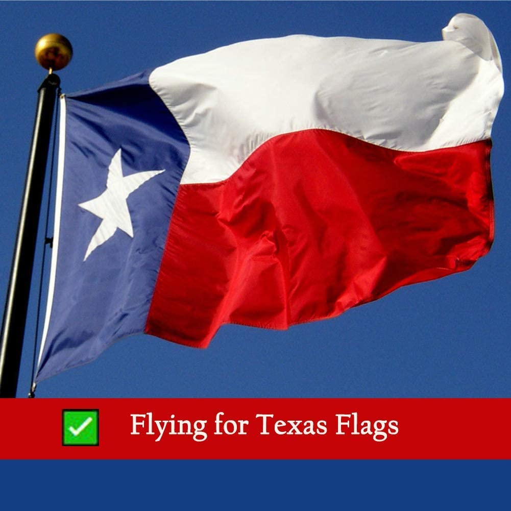 TOPFLAGS Texas Flag 3x5 Outdoor - Texas Flags Heavy Duty Oxford Nylon State Flag Made in USA Embroidered Sewn Stripes with Canvas Header 2 Brass Grommets for Room Outside