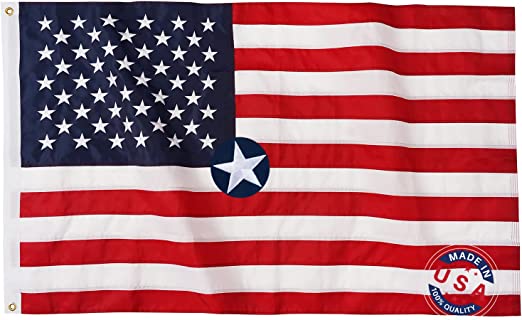 American Flag 6x10 Heavy Duty 420D - Made in USA US Flags Embroidered Stars for Outside Heavyweight USA Flag Outdoor for High Winds