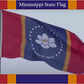 New Mississippi State Flags 3x5, Double Sided Mississippi Flag for Outdoor with 2 Brass Grommets, in God We Trust New Mississippi State Magnolia Flag for Outsides/Insides House Wall Decoration
