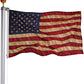 Pack of 2 Tea Stained American Flag Outdoor - 3x5 Flags with Brass Grommets United States Vintage Antiqued Banner for Outside Indoor
