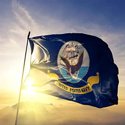 Navy Flag Military US 3x5 Ft - Outdoor Double Sided Made in USA USN Army Flags United States Naval Heavy Duty 3ply Memorial Usa Banner with 2 Grommets USA TOP FLAGS,INC
