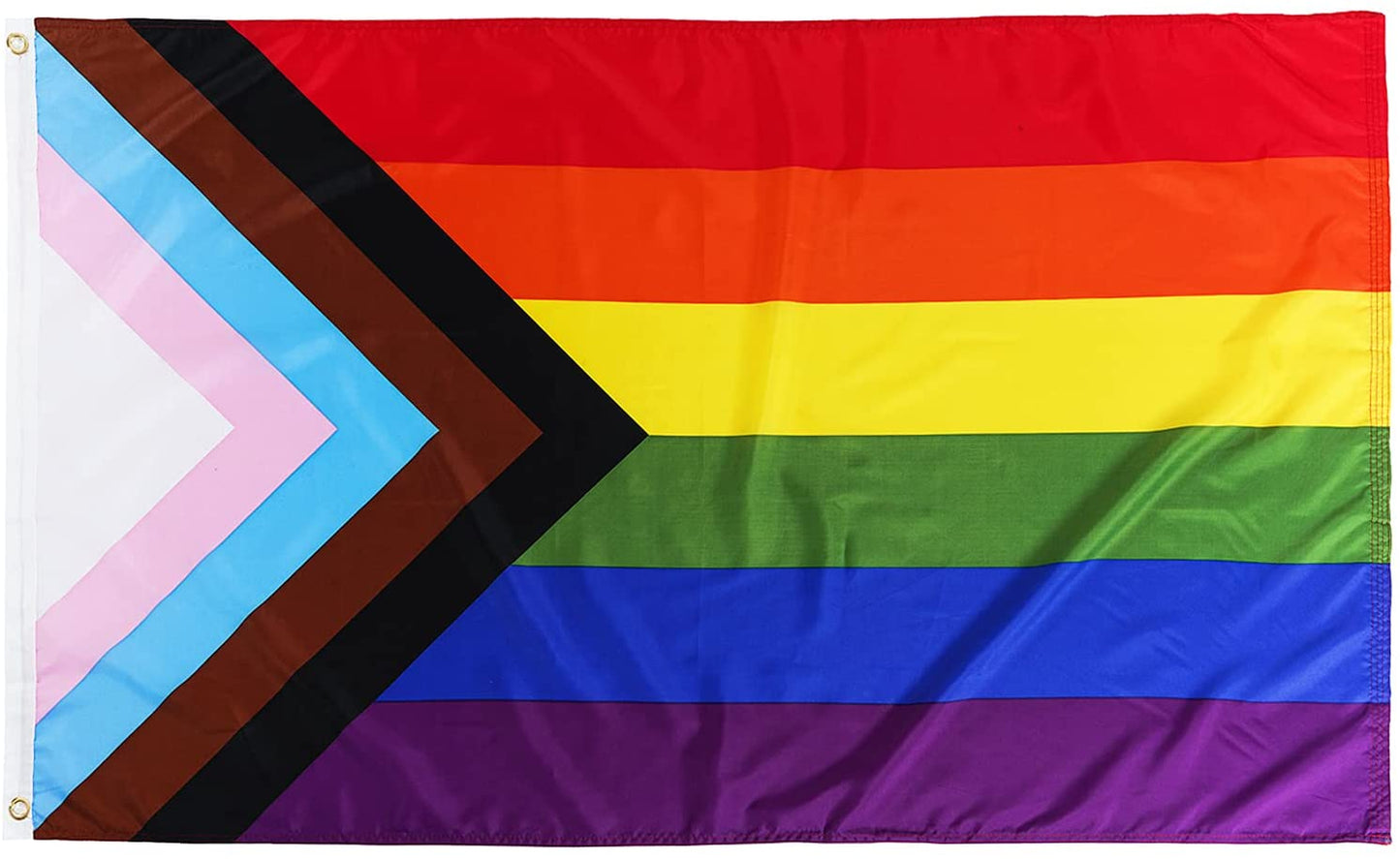 Pack of 2 Pride Flag Outdoor Progress Pride Flags 4x6 Gay Bisexual LGBTQ+ Rainbow Banner Fade-Resistant