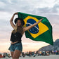 Brazil Flag Embroidered Brazilian National Flags 3x5 Foot Sewn Stripes Heavy Duty Outdoor with Brass Grommets