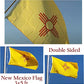 New Mexico Flag 3x5 ft, Double Sided 3 layers Polyester Mexico State Flags, Made in USA New Mexico Flags with 2 Brass Grommets(New Mexico)